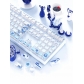 Blue & White Porcelain 104+12 Clear PC+PBT Dye-subbed Pudding Jelly Keycaps Set ASA Profile Mechanical Keyboard